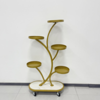 Présentoir à fleurs en métal OEM Pots or décoration intérieure porte-fleurs étagère pour pots de fleurs pour plantes