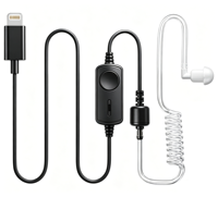 Auricular de un Solo Lado con Conector de 3.5mm y Tipo-C para Teléfono Móvil, PC, Reproductor de Música, Guía de Viajes, Atracciones Turísticas, Micrófono y Altavoz