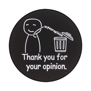 Broche émaillée 'Merci pour votre <span class=keywords><strong>avis</strong></span>' - Humour Sarcastique - Figurine de personnage qui lance une idée dans la poubelle - Badge pour sacs et bijoux - Product Image 1