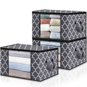 Clothes Storage Foldable Blanket Storage Bags Storage Containers for Organizing Clothing Bedroom Comforter Closet Organizer