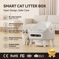 Bac à litière automatique pour chat, grand, écologique, durable, à nettoyage automatique, design ouvert, application intelligente, capteur de poids, pour plusieurs chats