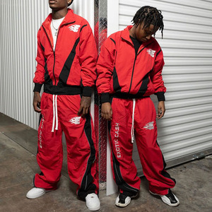 Ensemble de survêtement coupe-vent en nylon personnalisé pour homme – Veste oversize et pantalon baggy – Tenue de <span class=keywords><strong>jogging</strong></span> deux pièces - Product Image 2