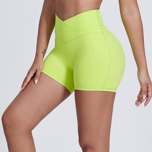 Pantalones cortos de Yoga para levantamiento de cadera de melocotón para Mujeres Europeas americanas, pantalones elásticos de cintura alta para correr, pantalones ajustados sin vergüenza - Product Image 3