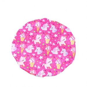 Bonnet de nuit en satin imprimé motif cheval de dessin animé pour enfants, avec large bande, usage quotidien, unisexe, toutes saisons, ajustable, vente en gros - Product Image 2
