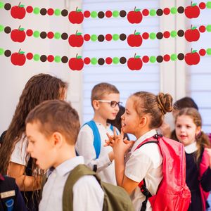 Retour à l'école feutre bannière pomme crayon <span class=keywords><strong>guirlande</strong></span> bienvenue retour à l'école bannière suspendue salle de classe fête décoration approvisionnement - Product Image 5