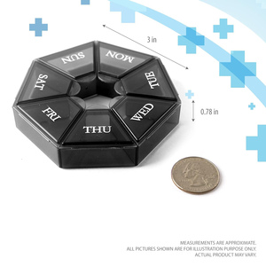 Boîte de rangement portable en plastique à 7 compartiments pour pilules, organiseur hebdomadaire, idéale pour le rangement de bijoux, personnalisable - Product Image 2