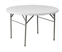 Table de salle à manger ronde moderne pliable pour 10 personnes, en plastique HDPE, meubles de salle à manger pour banquet, anniversaire, mariage