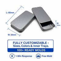 Boîte coulissante en fer blanc imprimée OEM, vide, pour parfum solide et baume à lèvres, format voyage, vente en gros, fournisseur d'usine