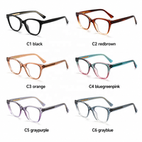 Lunettes de vue anti-lumière bleue œil de chat pour adultes avec verres en acrylique, monture optique en acétate Tr90 et branches en métal