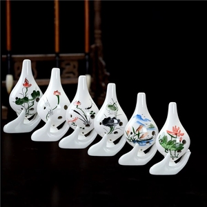 Ocarina en céramique de style chinois à 6 trous, avec peinture à l'encre et motifs de dessins animés, pour l'apprentissage musical des étudiants (vente en gros) - Product Image 4