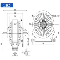 Frein d'embrayage à Double axe DC 24V 1.2KG 12NM avec embrayage à poudre magnétique à double arbre de Base pour machines textiles