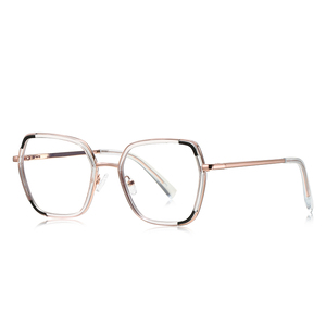 Monturas de ojos redondas cuadradas a la moda para mujer, gafas con lentes antiluz azul, gafas elegantes para ordenador, gafas ópticas de Metal TR 90 - Product Image 4