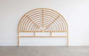 2022 lit rond en bois massif de nouvelle conception avec tête de lit en rotin meubles de lit en teck de Style traditionnel - Product Image 5