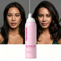 Mousse coiffante bio rose pour cheveux crépus, tenue forte, mousse bouclante