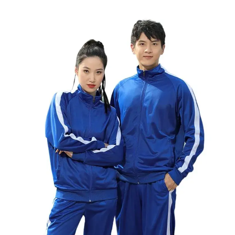 EVELYN OEM ODM pakaian olahraga setelan cetak Logo jaket bulu domba pasangan orangtua-anak luar ruangan lari olahraga santai setelan