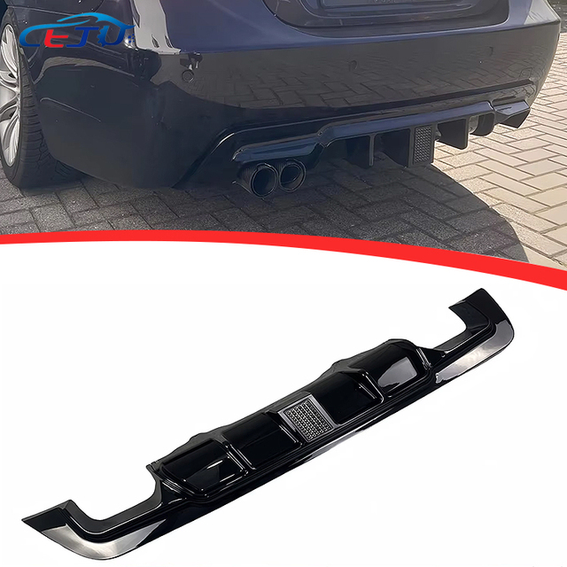 Glossy Black ABS MP Style Car Rear Bumper Lip Diffuser with Brake Light for BMW E60 E61 520i 530i 540i 550i M Sport M5 2004-2010
