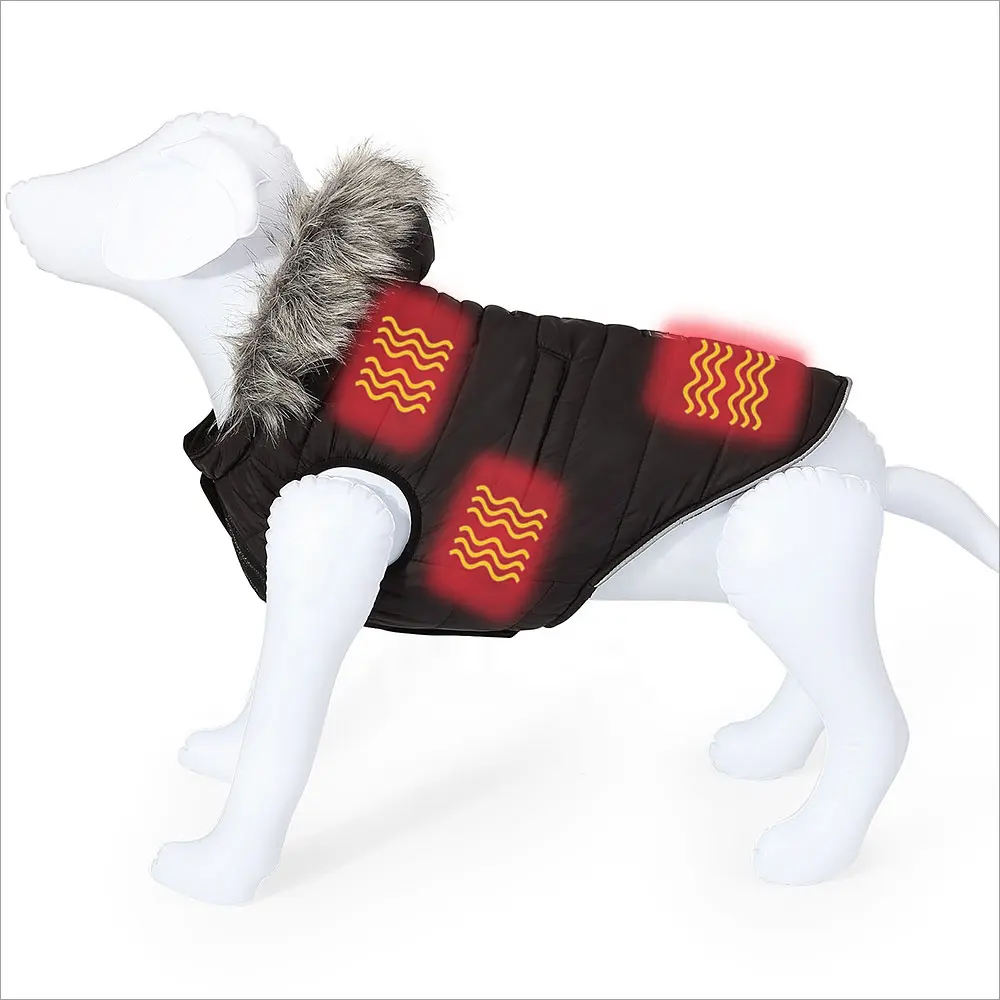 3 가지 온도 조절 기능이있는 겨울 야외 개 코트 개를위한 온열 패션 액세서리