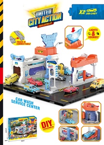 Nuovo 6 IN 1 Garage giocattolo con i parcheggi di auto da corsa seminati <span class=keywords><strong>Set</strong></span> combinazione di giocattoli con scene illuminate giocattoli - Product Image 6