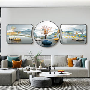 Salon Décoratif Lumière De Luxe Peinture Canapé Fond Simple Mural <span class=keywords><strong>Triptyque</strong></span> Mur Art - Product Image 5