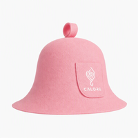 Chapeau de sauna en feutre de laine mérinos 100% pure, réutilisable, motif dessin animé, best-seller, résistant à la chaleur, respirant, couleur unie, épaisseur 3 mm, pour hommes et femmes