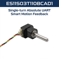 Encodeur Rotatif Absolu Micro Magnétique Monocycle 11mm, Axe 3mm, Haute Précision 15 bits, 5-24V TTL UART pour la Robotique