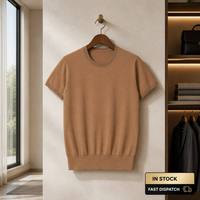 Camiseta de Punto de Algodón 16GG con Logotipo Personalizado, Fabricante de Camisetas de Punto de Manga Corta de Alta Elasticidad para Verano