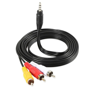 1 cái 1m 3.5 mét jack cắm để 3 RCA Adapter Aux Cable Nam để nam âm thanh video AV Cáp dây cho loa máy tính xách tay DVD TV - Product Image 5