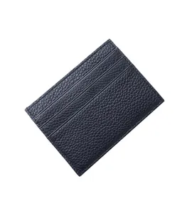 ファクトリーホールセールリアル本革牛革スーパーソフトウォレット男性女性ライチパターンユニセックスカード財布カードホルダー
