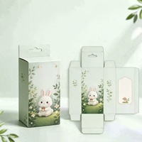 Boîte personnalisée avec trou de suspension, logo imprimé, double fermeture à rabat, emballage en papier personnalisé pour petits produits