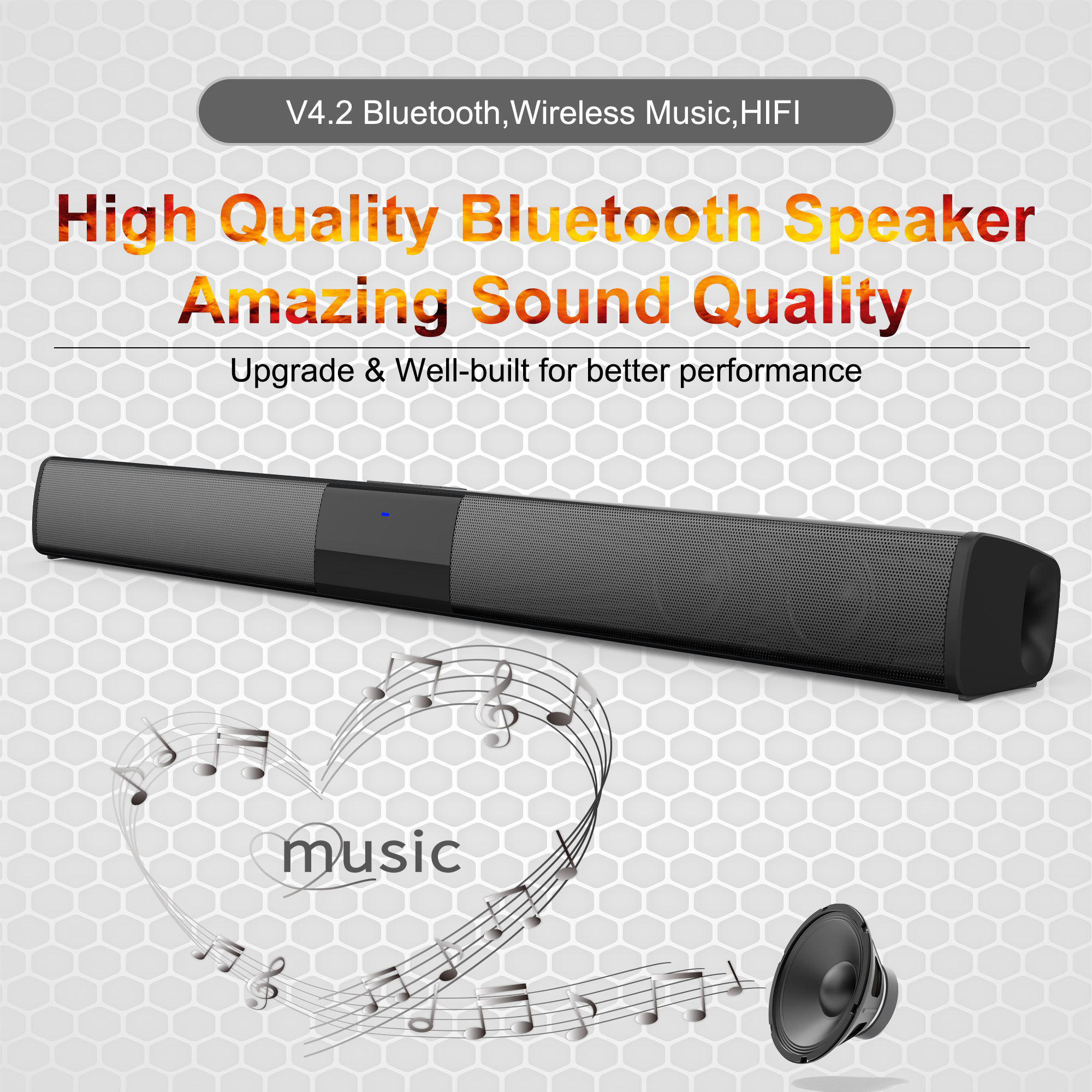 BS-28B Sound Bar Wireless Portable Speaker for Tv/pc/phone