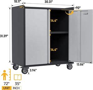 耐久性のあるローリングオフィス収納ファイルキャビネット倉庫3引き出しスチールツールキャビネットブレーキキャスター付き - Product Image 2