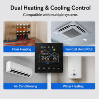 Termostato WiFi Inteligente para el Hogar, Temporizador de Pared, Caja 86, NTC, FCU para Suelo Radiante, Anticongelante, Bloqueo Infantil, Programación Semanal, Control por Voz