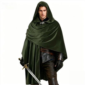 Cape à capuche en velours vintage médiévale, cape de cosplay de ranger, parfaite pour Halloween, les pièces de théâtre et les séances photo - Product Image 1