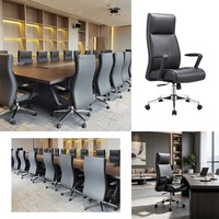 Chaise de bureau ergonomique pivotante en cuir moderne pour cadres, réglable en hauteur, pour ordinateur et tâches de bureau, idéale pour les salles de réunion