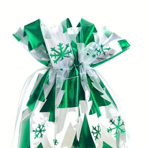 Ventes chaudes : Sac cadeau en organza satiné avec cordon de serrage, petite pochette en maille pour bijoux, bonbons et autres cadeaux de Noël pour la saison des fêtes - Product Image 5