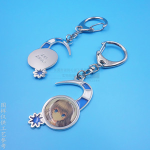 Custom Made Metal <b>Keychain</b> Zinc Alloy Irregular Shape <b>Anime</b> Character Digital Printing Bright Nickel Business Gift - Product Image 4