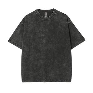 Camiseta de Manga Corta con Cuello Redondo, 250g, Algodón Grueso, Estilo Vintage, Lavado Ácido, Unisex - Product Image 3