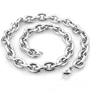 Width11/13/15mm 316L accesorios de acero inoxidable Europeo Americano Rock Hip Hop tendencia O palabra borde collar de acero de titanio - Product Image 2