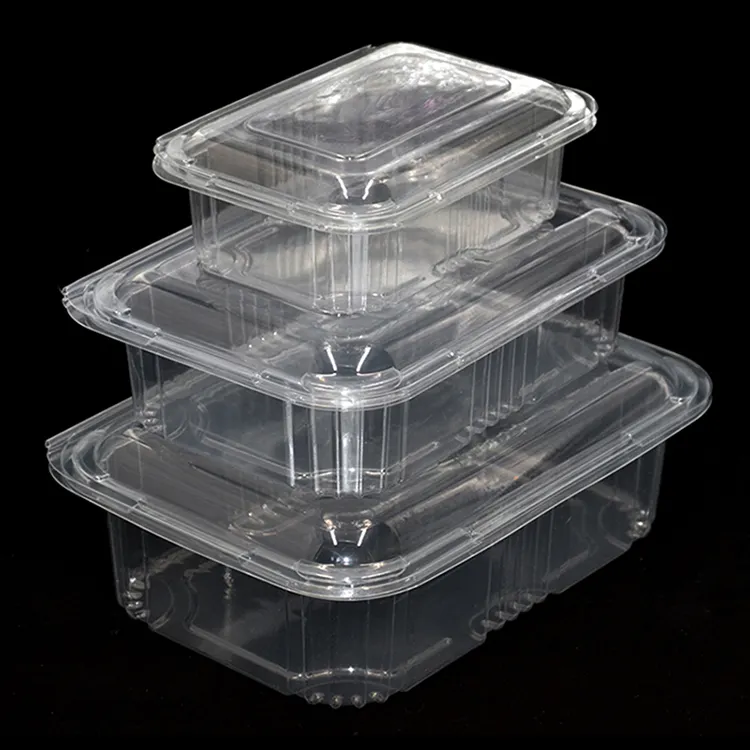 Embalaje de lechuga caja de comida de plástico de concha desechable