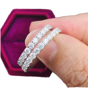 <span class=keywords><strong>Prix</strong></span> de gros Bijoux fins Bague en argent sterling 925 massif de 3,0 mm pour femmes Hip Hop avec moissanite colorée sertie à griffes certifiée GRA - Product Image 1