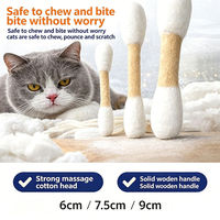 Jouet pour chat XL en coton, jouets en peluche douce pour chats d'intérieur, jouets à chatouiller, jouet à mâcher robuste pour la dentition