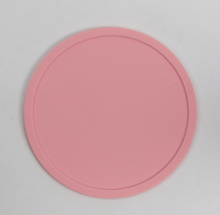 Alas Meja Silikon Bulat Warna Polos Tahan Guncangan Tahan Air untuk Cangkir Teh Diameter 10Cm Alas Meja Tatakan Cangkir Teh