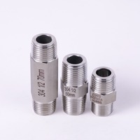 Raccord hexagonal d'extension usiné CNC en acier inoxydable 304, haute pression classe 3000, filetage mâle BSPP BSPT, 1/2 3/4 pouce, 5cm 7cm 10cm