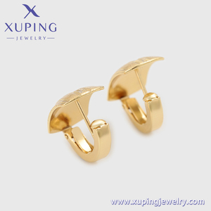 XUPING Joyería de Moda, Pendientes Huggie de Cobre Chapado en Oro de 14K, Joyería de Lujo Minimalista para Mujer, Novia, Dama - Product Image 4