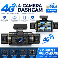 Caméra embarquée 4G 4 canaux avec enregistrement ADAS, DMS, GPS, CMSV6, DVR intelligent, application de contrôle à distance, écran tactile