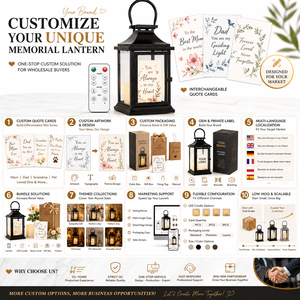 Lanterna LED Commemorativa OEM all'Ingrosso, <span class=keywords><strong>Portacandele</strong></span> <span class=keywords><strong>in</strong></span> Metallo e <span class=keywords><strong>Vetro</strong></span> con Telecomando, Biglietti Personalizzati per Regali di Condoglianze - Product Image 5