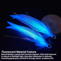 4 #   Widerhaken-Streamer-Fliegen, 3D Holographische Augen, Leuchtende Federn, Hochkarbon-Haken für Hecht, Forelle, Wolfsbarsch, Süß- und Salzwasser