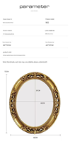 Miroir en verre Nouveau style européen vintage élégant Miroir mural ovale décoratif 4 mm Miroir de coiffeuse pour la maison Hôtel Décoration