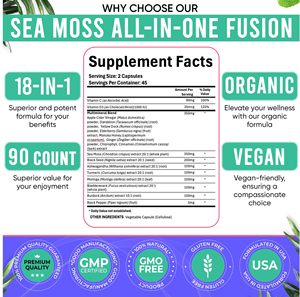 18 dalam 1 Suplemen Diet <span class=keywords><strong>Herbal</strong></span> Ekstrak Vitamin Jahe Kunyit <span class=keywords><strong>Moringa</strong></span> Ashwagandha Minyak Biji Hitam Rumput Laut 60 Kapsul - Product Image 5