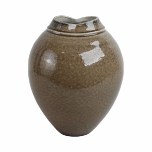 Vaso ovale smaltato moderno in gres porcellanato per decorare soggiorno, camera da letto, ufficio e tavolo. - Product Image 1